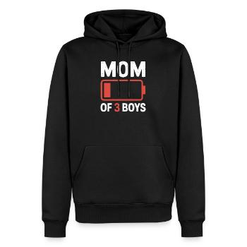 Batterie-Grafik von Mutter von 3 Jungen - Männer Premium Bio Hoodie - Schwarz - Vorne - Nico (187cm)