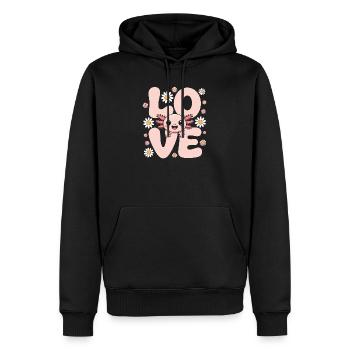 Créature marguerite de Kawaii Love Pastel - Sweat à capuche Premium bio Homme - noir - Devant - Nico (187cm)