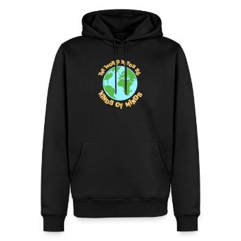 Le monde a besoin de toutes sortes d’esprits inspirants - Sweat à capuche Premium bio Homme - noir - Devant - Nico (187cm)