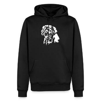 Clumber Spaniel Head « Édition Noire » - Sweat à capuche Premium bio Homme - noir - Devant - Nico (187cm)