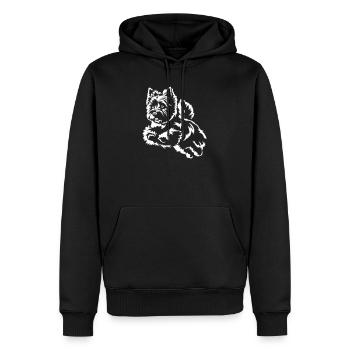 Cairn Terrier "Black Edition" - Männer Premium Bio Hoodie - Schwarz - Vorne - Nico (187cm)