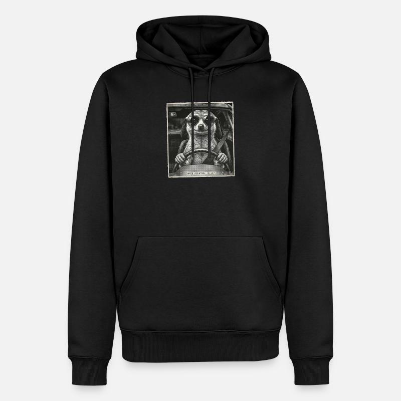 Erdmännchen Geblitzt - Männer Premium Bio Hoodie - Schwarz