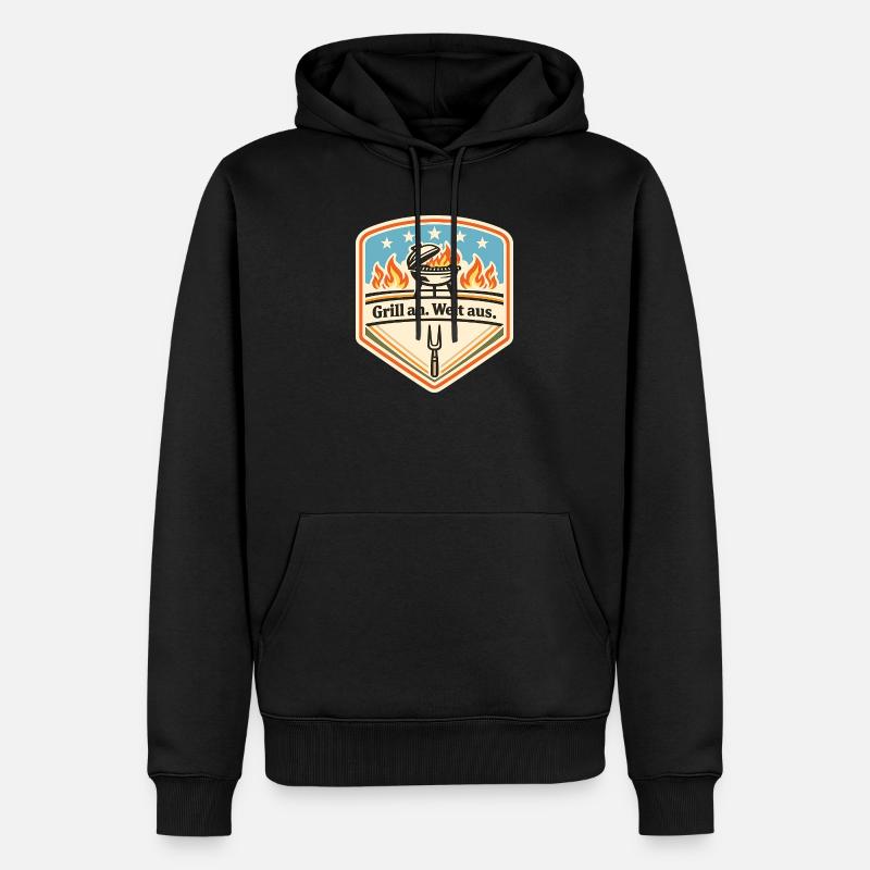 Grill Abzeichen Welt Aus Patch - Männer Premium Bio Hoodie - Schwarz