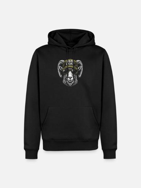 Papa Goat Cap Retro Hipster - Men’s Premium Organic Hoodie - black