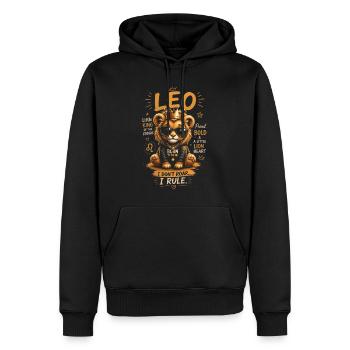 Löwe Fürstlicher und verzierter Löwenkönig – Tierkreis - Männer Premium Bio Hoodie - Schwarz - Vorne - Nico (187cm)