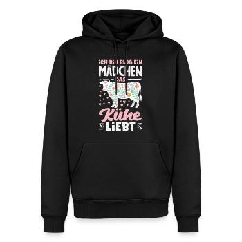 Ich Bin Bloß Ein Mädchen Das Kühe Liebt Kuh - Männer Premium Bio Hoodie - Schwarz - Vorne - Nico (187cm)