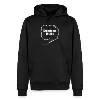 Denken Hilft Lustiger Sarkasmus - Männer Premium Bio Hoodie - Schwarz - Vorne - Nico (187cm)