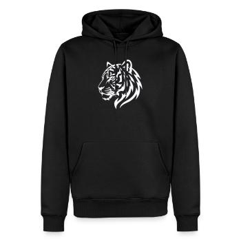 Tiger Line Head Silhouette Powerful - Men’s Premium Organic Hoodie - black - Front - Nico (187cm)
