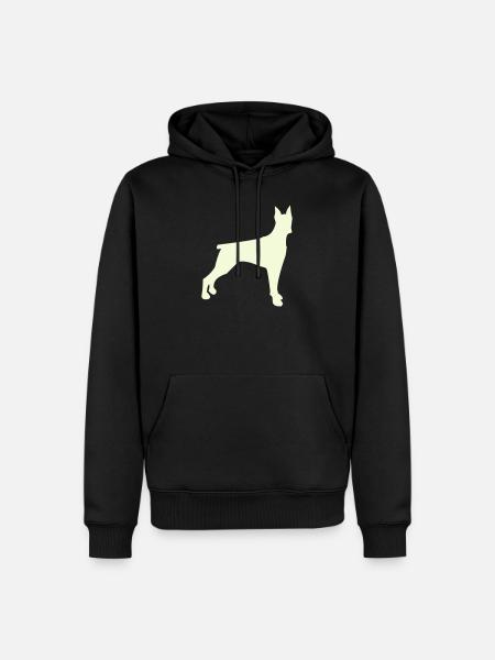 Hundesilhouette im Minimalstil - Männer Premium Bio Hoodie - Schwarz