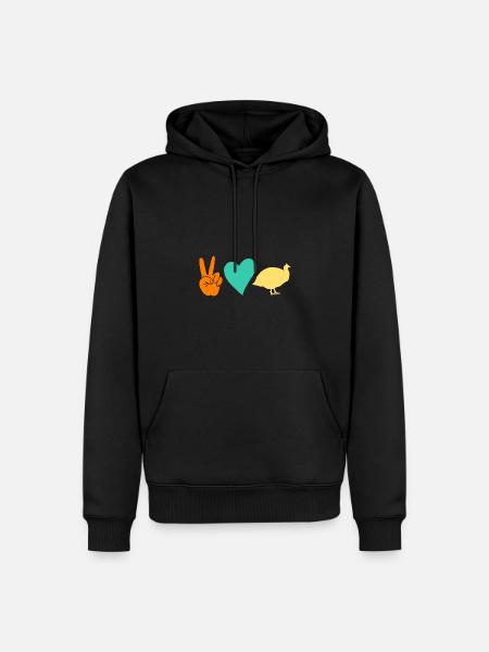 Hühner Hahn Perlhuhn - Männer Premium Bio Hoodie - Schwarz