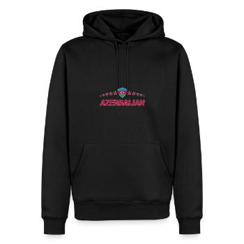 Azerbaïdjan - Sweat à capuche Premium bio Homme - noir - Devant - Nico (187cm)