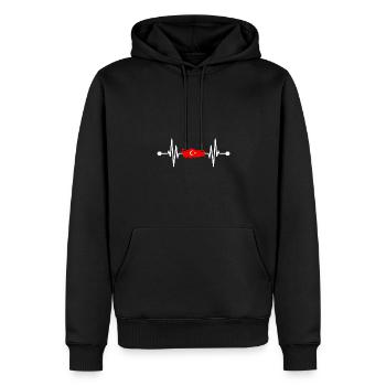 Turcs Heartbeat Turquie - Sweat à capuche Premium bio Homme - noir - Devant - Nico (187cm)