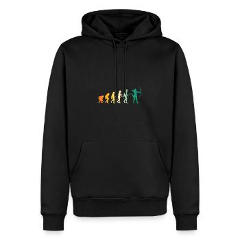 Bogenschütze Evolution Bogenschießen - Männer Premium Bio Hoodie - Schwarz - Vorne - Nico (187cm)