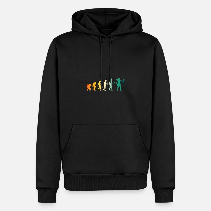 Bogenschütze Evolution Bogenschießen - Männer Premium Bio Hoodie - Schwarz