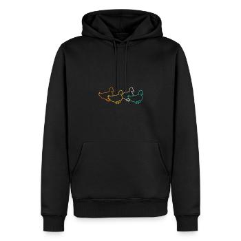 Canards - Sweat à capuche Premium bio Homme - noir - Devant - Nico (187cm)