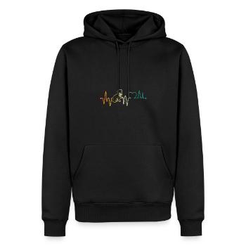 Herzschlag Border Collie - Männer Premium Bio Hoodie - Schwarz - Vorne - Nico (187cm)