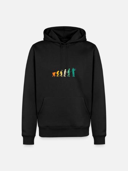 Flautist Evolution Flute - Men’s Premium Organic Hoodie - black
