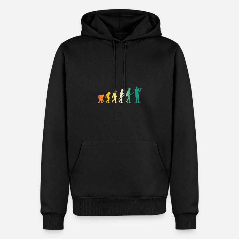 Flûtiste Evolution Flûte - Sweat à capuche Premium bio Homme - noir