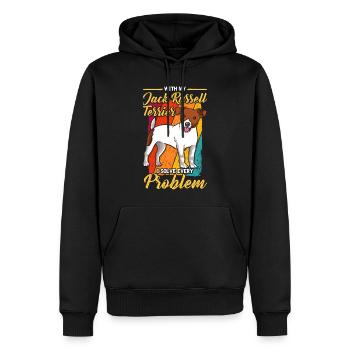 Solve any problem with My Jack Russell Terrier - Men’s Premium Organic Hoodie - black - Front - Nico (187cm)