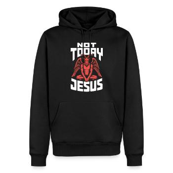 Pas Jésus aujourd’hui ! Sataniste, athée, gothique, esthétique - Sweat à capuche Premium bio Homme - noir - Devant - Nico (187cm)