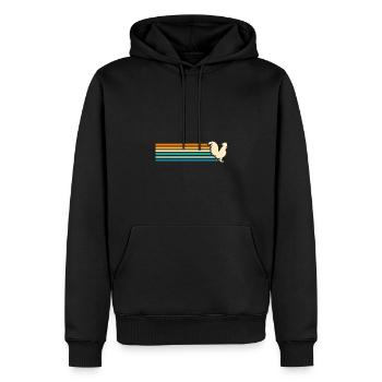 Hühner Hahn - Männer Premium Bio Hoodie - Schwarz - Vorne - Nico (187cm)