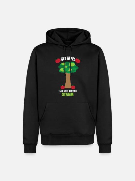 Vater und Sohn Apfel fällt nicht weit vom Stamm - Männer Premium Bio Hoodie - Schwarz