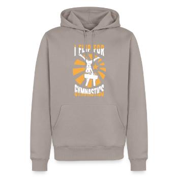 Gymnastik Turnen Barren Trampolin Ringe Turner - Männer Premium Bio Hoodie - Taupe - Vorne - Nico (187cm)
