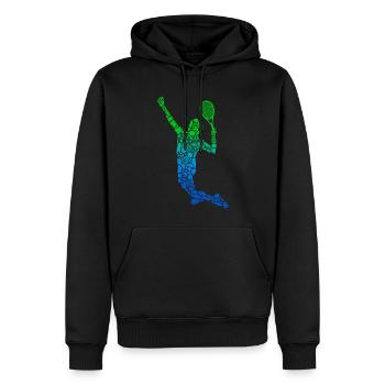 Tennis Spieler Herren Kinder Tennisspieler Jungen - Männer Premium Bio Hoodie - Schwarz - Vorne - Nico (187cm)