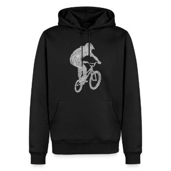 BMX Vélo Empreinte digitale Vélo BMX Garçons - Sweat à capuche Premium bio Homme - noir - Devant - Nico (187cm)