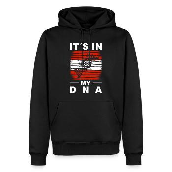 Drapeau de l’Autriche Drapeau autrichien AT - Sweat à capuche Premium bio Homme - noir - Devant - Nico (187cm)