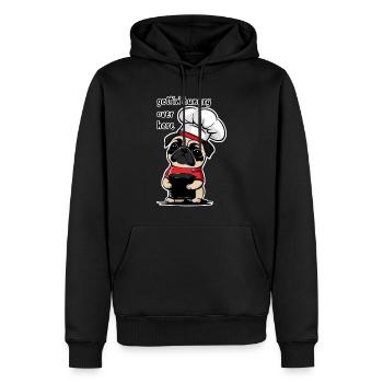 Carlin affamé - avoir faim ici - Sweat à capuche Premium bio Homme - noir - Devant - Nico (187cm)
