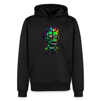 Bunter cooler Zombie - Männer Premium Bio Hoodie - Schwarz - Vorne - Nico (187cm)