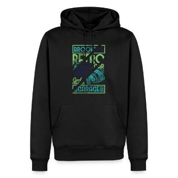 Retro Classic Garage - Sweat à capuche Premium bio Homme - noir - Devant - Nico (187cm)