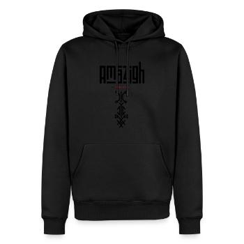 Amazigh - Sweat à capuche Premium bio Homme - noir - Devant - Nico (187cm)