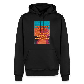 Do Not use at temperatures over 25 degrees. - Männer Premium Bio Hoodie - Schwarz - Vorne - Nico (187cm)