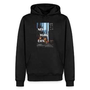 New York City - Men’s Premium Organic Hoodie - black - Front - Nico (187cm)