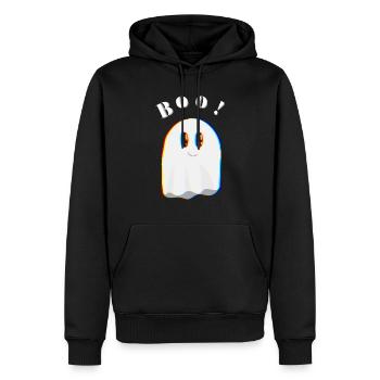 Gespenst Halloween Boo - Männer Premium Bio Hoodie - Schwarz - Vorne - Nico (187cm)