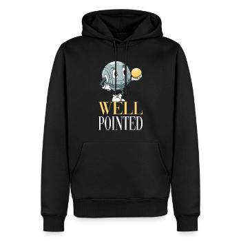 Well Pointed für einen Petanque Spieler - Männer Premium Bio Hoodie - Schwarz - Vorne - Nico (187cm)