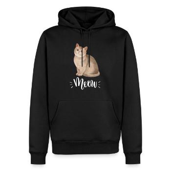 Mignon Kawaii drôle de chat disant miaulement - Sweat à capuche Premium bio Homme - noir - Devant - Nico (187cm)