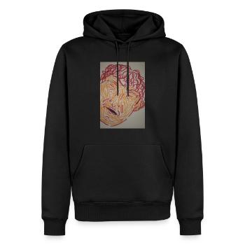 Stressed out - Men’s Premium Organic Hoodie - black - Front - Nico (187cm)