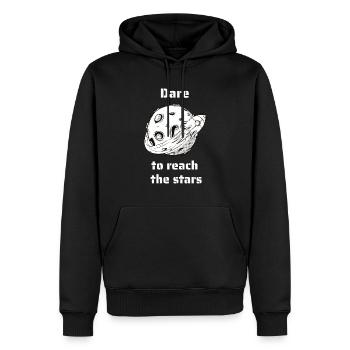 Dare To Reach The Stars Retro Outer Space Designs - Männer Premium Bio Hoodie - Schwarz - Vorne - Nico (187cm)