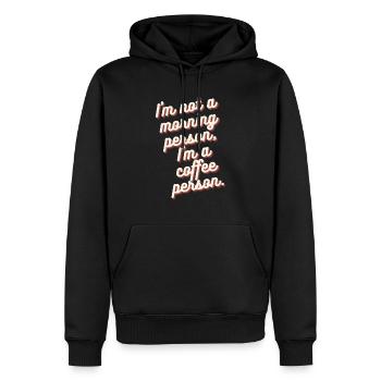 Cafetière - Sweat à capuche Premium bio Homme - noir - Devant - Nico (187cm)