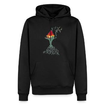 Temple - Sweat à capuche Premium bio Homme - noir - Devant - Nico (187cm)
