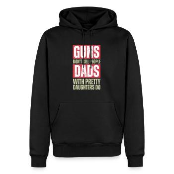 Papas avec de jolies filles - Sweat à capuche Premium bio Homme - noir - Devant - Nico (187cm)