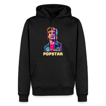 Retro Popstar - Männer Premium Bio Hoodie - Schwarz - Vorne - Nico (187cm)