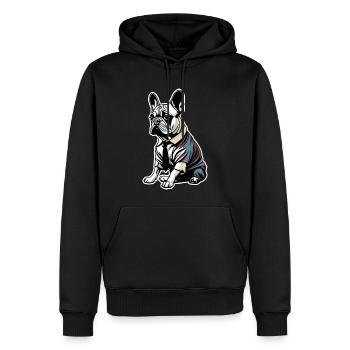French Bulldog T Shirt Dog funny dog design Hunde - Männer Premium Bio Hoodie - Schwarz - Vorne - Nico (187cm)