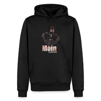 Moin Hamburg - Männer Premium Bio Hoodie - Schwarz - Vorne - Nico (187cm)