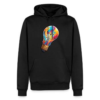 Bulb / Bulb / Brightness / Light - Men’s Premium Organic Hoodie - black - Front - Nico (187cm)