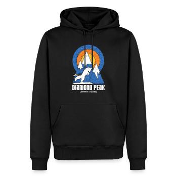 Retro Diamond Peak Ski White Fox - Men’s Premium Organic Hoodie - black - Front - Nico (187cm)