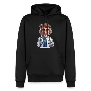 Médecin / professionnel de la santé / médecin / profession / spécialiste - Sweat à capuche Premium bio Homme - noir - Devant - Nico (187cm)